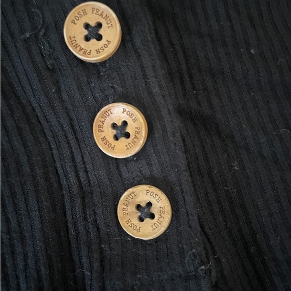 Posh peanut 0-3 month robbed black short sleeve romper - Picture 2 of 4